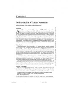 Toxicity Studies of Carbon Nanotubes