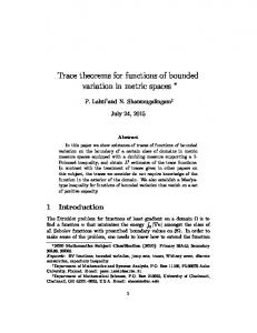 Trace theorems for functions of bounded variation in metric ... - cvgmt