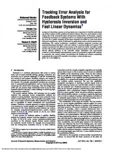 Tracking Error Analysis for Feedback Systems With ... - Semantic Scholar