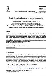 Trade liberalization and strategic outsourcing - Carleton University