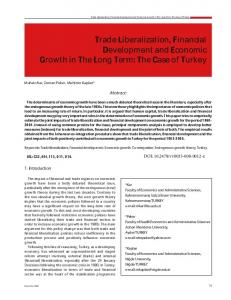 Trade Liberalization, Financial Development and Economic ... - Sciendo