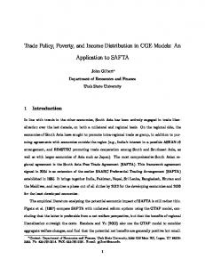 Trade Policy, Poverty, and Income Distribution in CGE Models: An ...