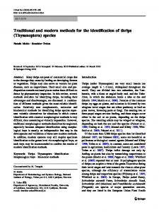 Traditional and modern methods for the identification of thrips ...