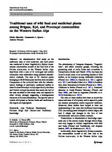 Traditional uses of wild food and medicinal plants ... - Cassandra Quave