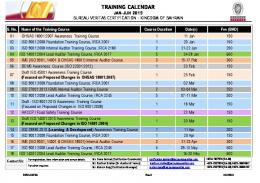 TRAINING CALENDAR - Bureau Veritas