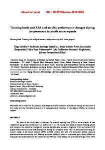 Training loads and RSA and aerobic performance changes during the ...