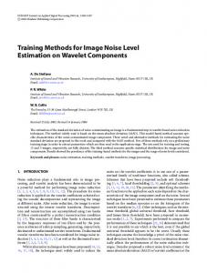 Training methods for image noise level estimation ... - Semantic Scholar