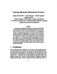 Training Recurrent Neural Networks by Evolino - Idsia