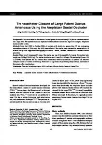 Transcatheter Closure of Large Patent Ductus Arteriosus Using the