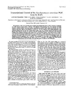 Transcriptional control of the Saccharomyces cerevisiae PGK gene by