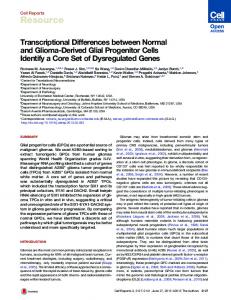 Transcriptional Differences between Normal and Glioma ... - Core