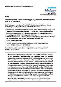 Transcriptional Gene Silencing