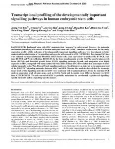 Transcriptional profiling of the developmentally important signalling ...