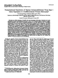 Transcriptional Restriction of Human ... - Journal of Virology