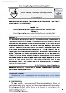 TRANSESTERIFICATION OF CASO WITH LOW