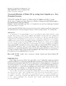 Transesterification of Palm Oil by using Ionic Liquids ...