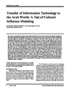 Transfer of Information Technology to the Arab World: A ... - CiteSeerX