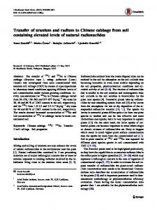 Transfer of uranium and radium to Chinese cabbage from soil ...