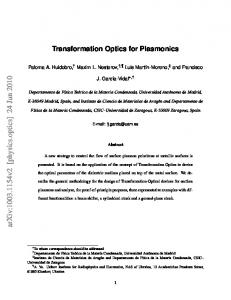 Transformation Optics for Plasmonics