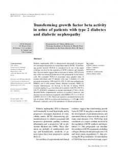 Transforming growth factor beta activity in urine of ... - Semantic Scholar