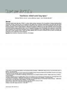 Transfusion-related acute lung injury