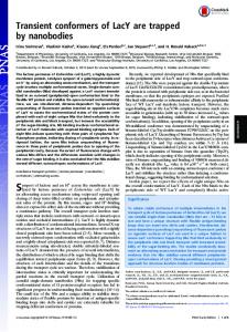 Transient conformers of LacY are trapped by