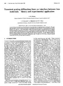 Transient grating diffraction from an interface ... - Stanford University