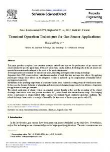 Transient Operation Techniques for Gas Sensor ... - ScienceDirect