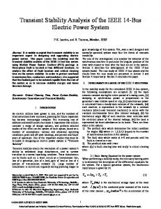 Transient Stability Analysis of the IEEE 14-Bus Electric Power System