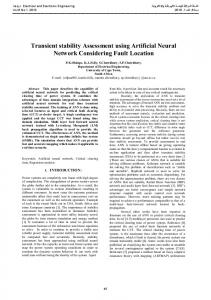 Transient stability Assessment using Artificial Neural Network ...