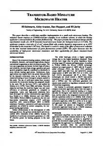 TRANSISTOR-BASED MINIATURE MICROWAVE HEATER