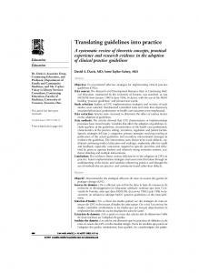 Translating guidelines into practice