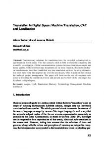 Translation in Digital Space: Machine Translation ...