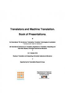 Translators and Machine Translation