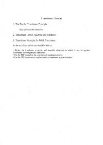 Translinear Circuits - Circuits Systems