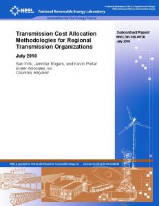 Transmission Cost Allocation Methodologies for Regional ... - NREL