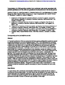 Transmission of a TP53 germline mutation from ...