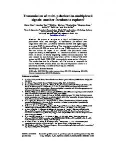 Transmission of multi-polarization-multiplexed signals - OSA Publishing