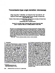 Transmission-type angle deviation microscopy - OSA Publishing