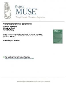 Transnational Climate Governance