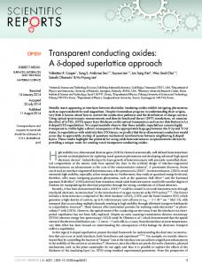 Transparent conducting oxides: A d-doped