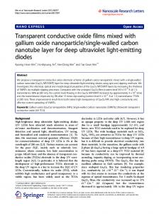 Transparent conductive oxide films mixed with gallium oxide