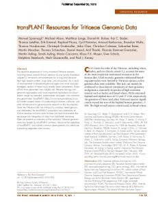 transPLANT Resources for Triticeae Genomic Data