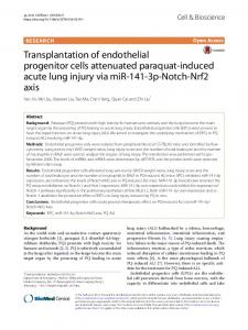 Transplantation of endothelial progenitor cells ... - Cell & Bioscience