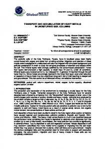 transport and accumulation of heavy metals in undisturbed soil columns