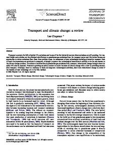 Transport and climate change: a review - CiteSeerX