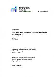 Transport and Industrial Ecology - Vestlandsforsking