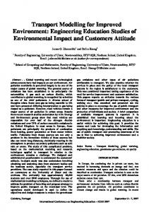 Transport Modelling for Improved Environment: Engineering