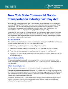 traNSportatioN iNduStrY Fair plaY aCt