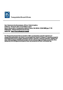 Transportation Research Forum - AgEcon Search